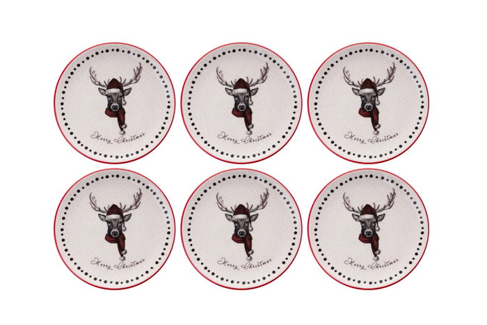 Hermia Juego de Platos de Postre Navideños Ylbtat5 (6 Piezas) Multicolor Hermia Juego de Platos de Postre Navideños Ylbtat5 (6 Piezas) Multicolor